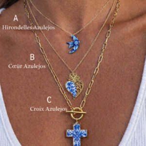 Collier C  croix azuléjos