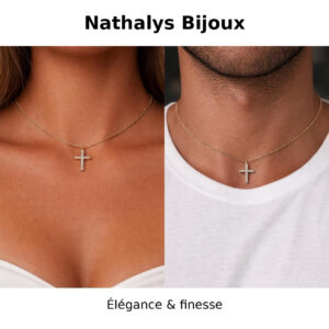 Collier mixte croix