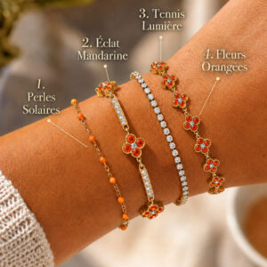 Bracelets fins orange