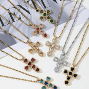 Collier Croix coloré