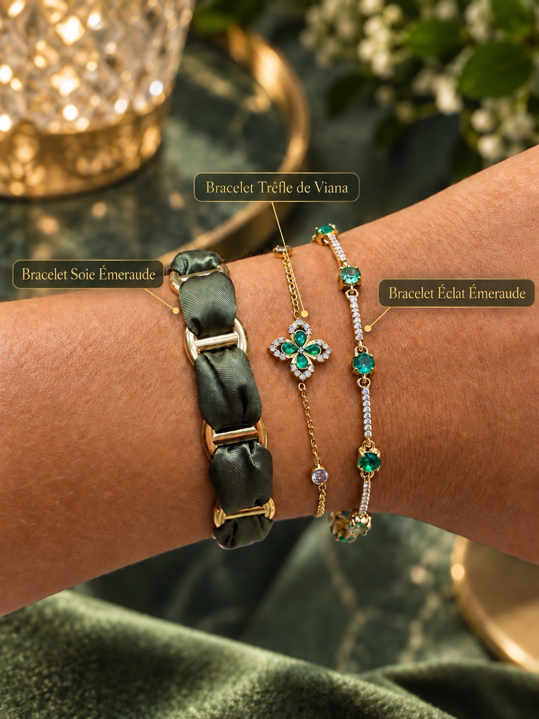 Bracelet éclat émeraude