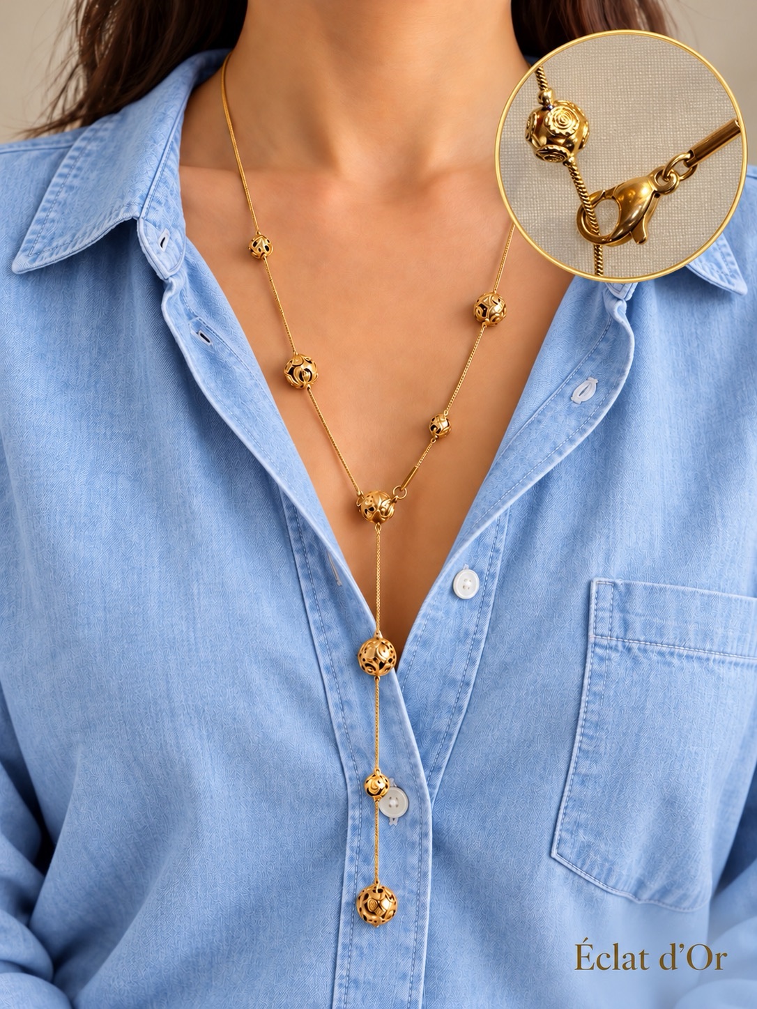 Collier éclat d’or contas